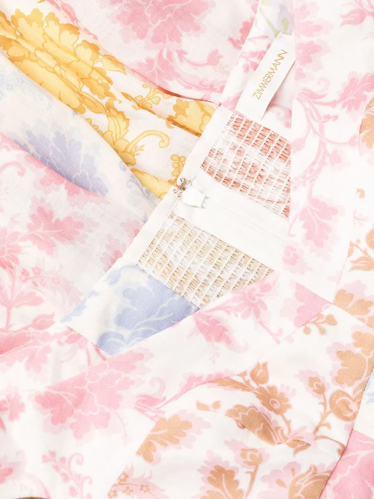 Zimmermann Postcard Spliced Midi Dress Size 1/Au 10 - Image 5