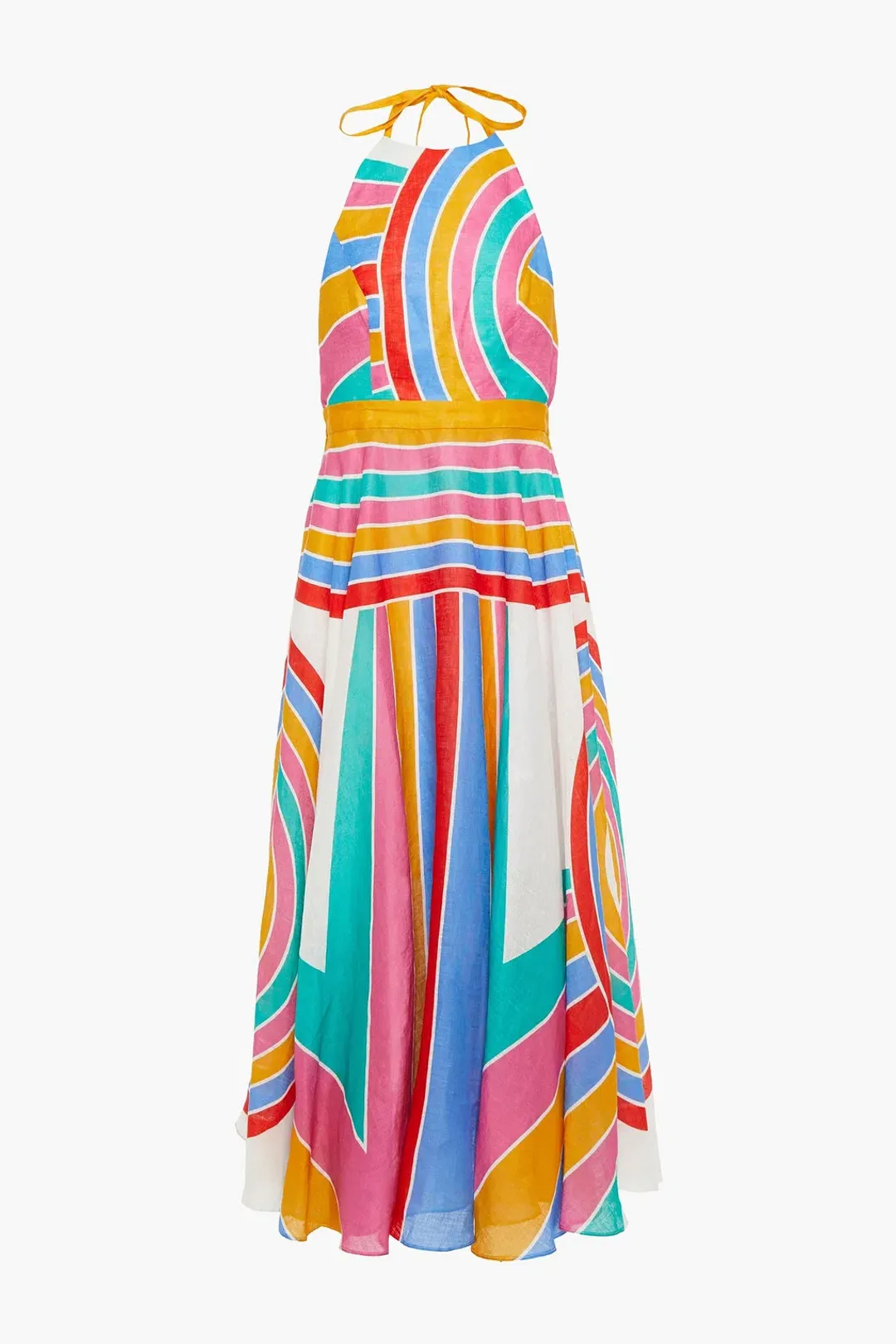Zimmermann Fiesta Rainbow Halter Dress Multi Size 1 / AU 10 for rent on The Volte - main image