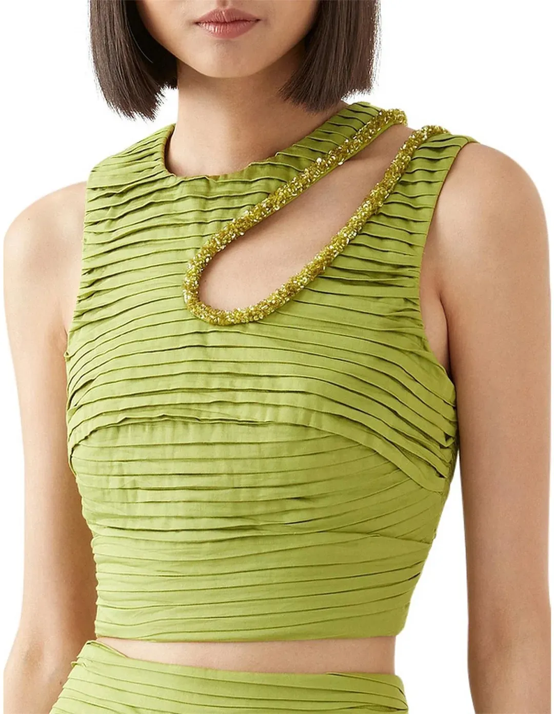 Aje Jolie Skirt and Top Set Verdant Green AU 8 for rent on The Volte - main image