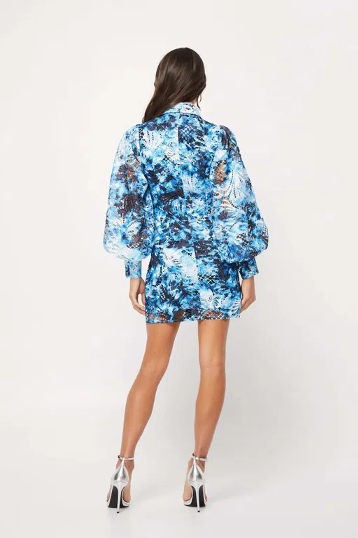 Mossman The High Rise Mini Dress Blue and white Size 8 - Image 2