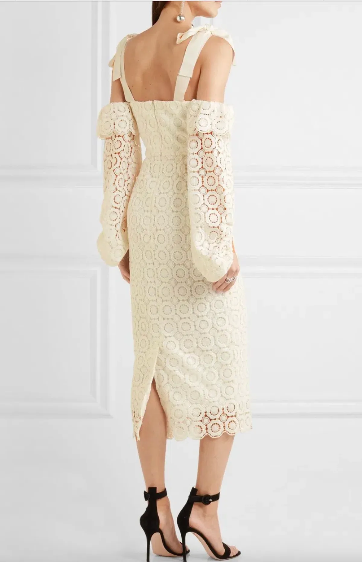 Rebecca Vallance Pulitzer Cut Out Guipure Lace Dress Cream Size 8 - Image 2