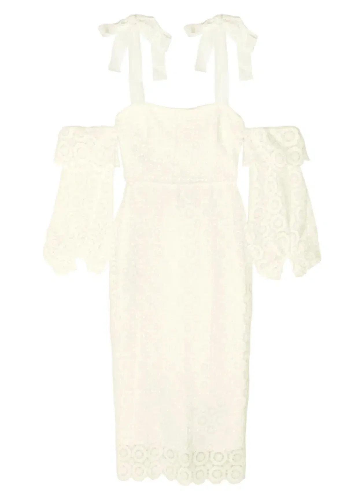 Rebecca Vallance Pulitzer Cut Out Guipure Lace Dress Cream Size 8 - Image 3