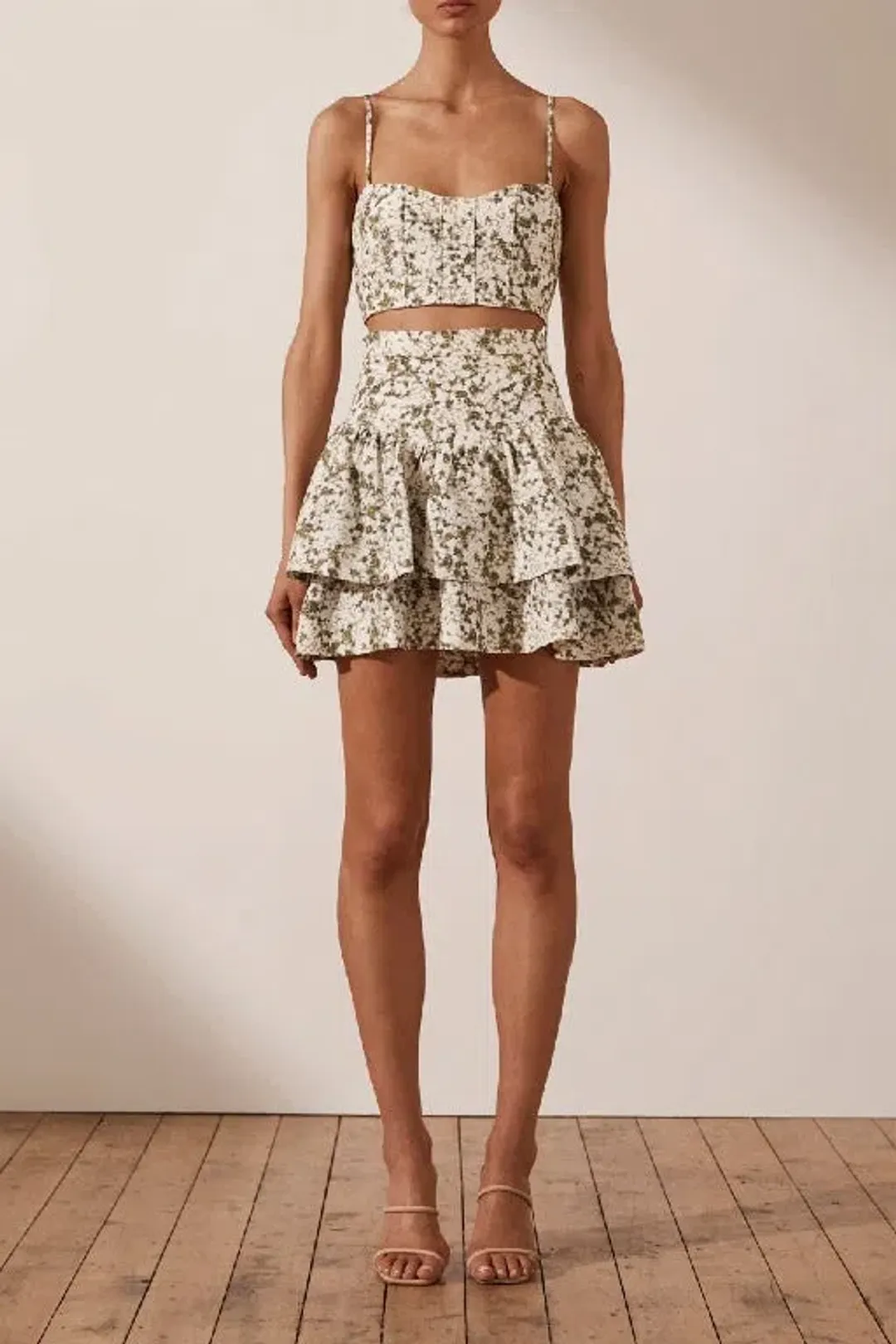Shona Joy Suzette Skirt and Crop Set Floral Size 8 for rent on The Volte - main image