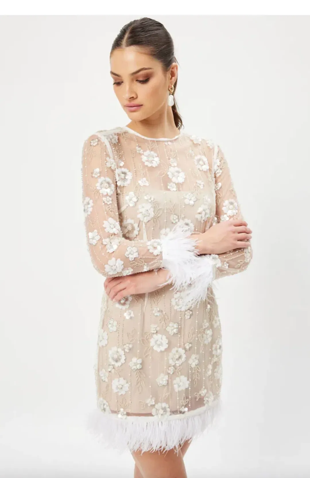 Eliatt Grandis Dress Feather and Applique Size S/AU 8 for rent on The Volte - main image