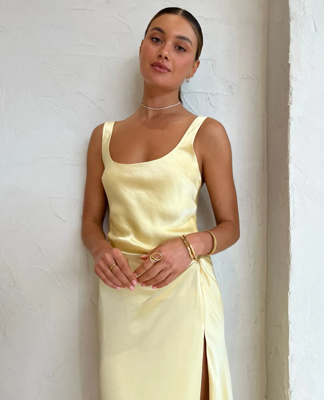 Anna Quan Etta Dress in Champagne Size 8 for rent on The Volte - main image