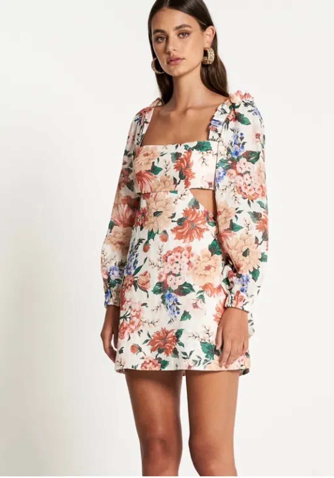 Sofia The Label Goldie Cut Out Mini Dress White Size AU 12 for rent on The Volte - main image