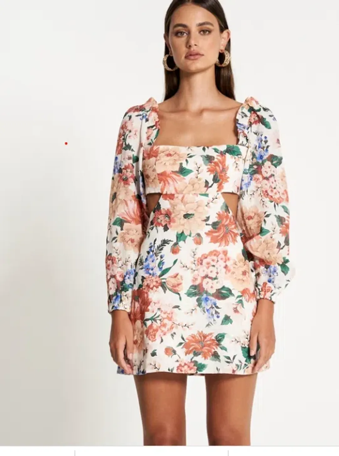 Sofia The Label Goldie Cut Out Mini Dress White Size AU 12 for rent on The Volte - main image