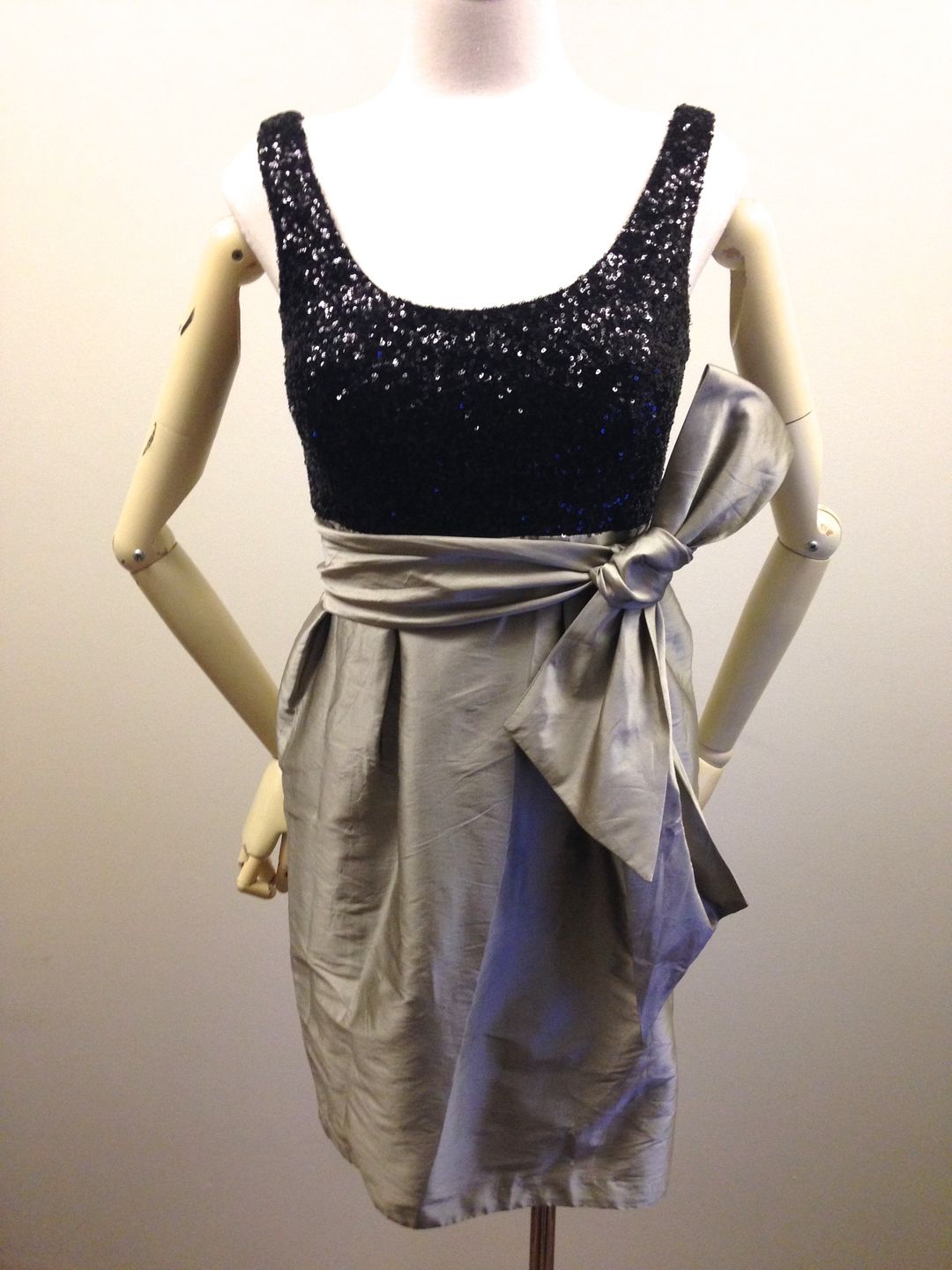 Matthew Eager Sequined Dress Taffeta silver skirt Size 10 For Race wear, formal, cocktails for rent on The Volte - main image