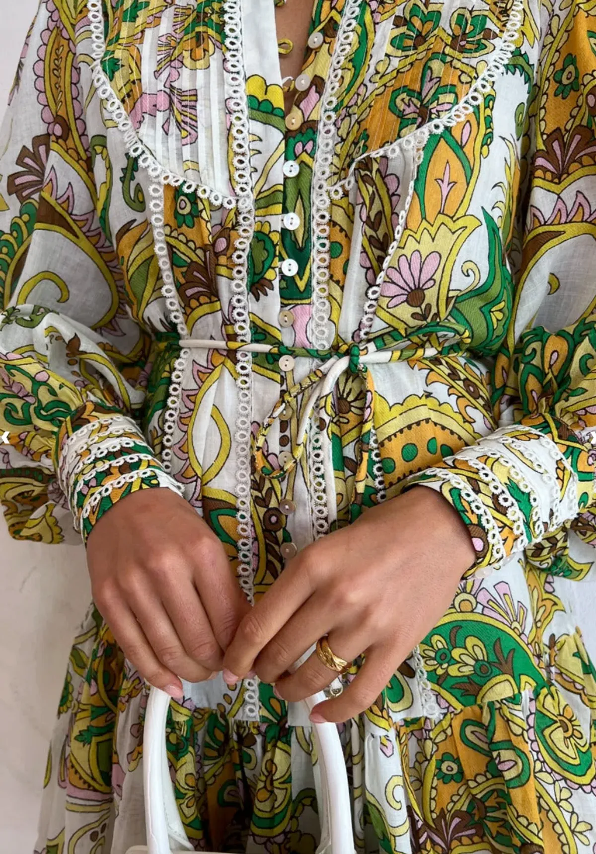 Alemais Octavia Ruffle Mini Dress Green Size 8 - Image 3