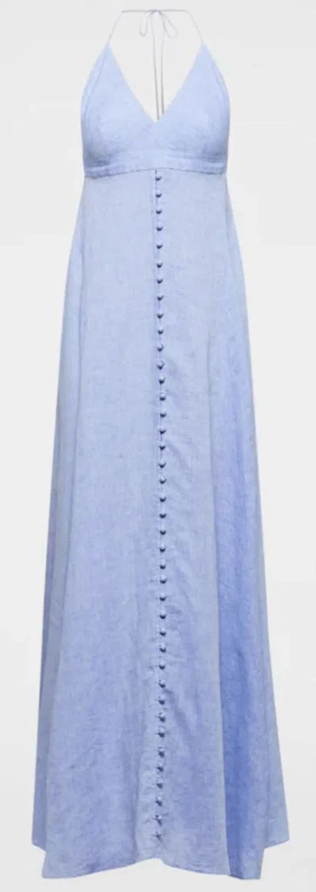 Scanlan Theodore Italian Linen Shoestring Dress Mauve Size 8 for rent on The Volte - main image