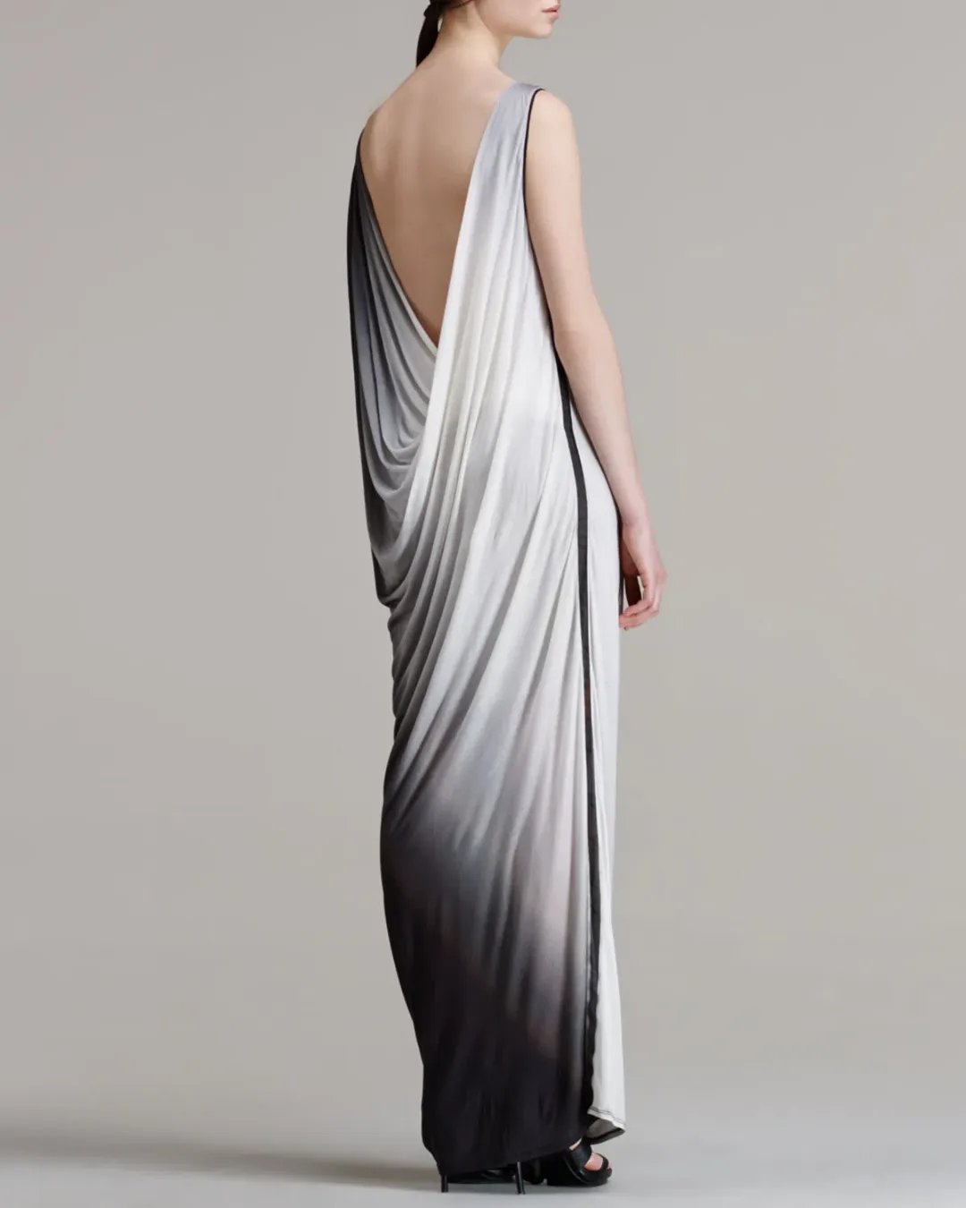 Helmut Lang Shadow Ombré Jersey Maxi Dress Grey Size S / Au 8 for rent on The Volte - main image