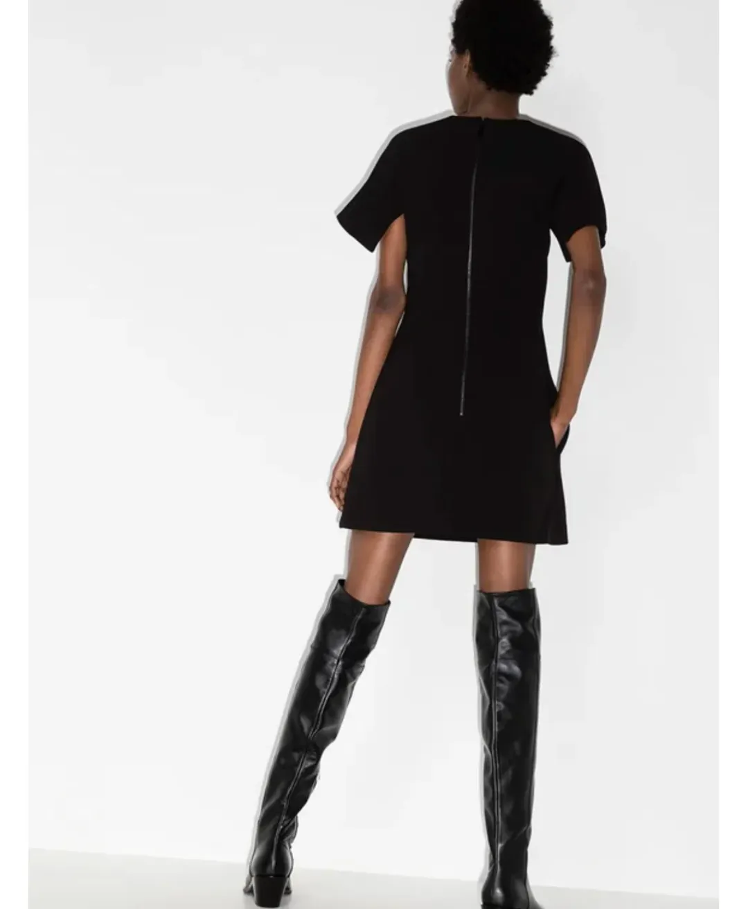 Dion Lee Hook and Eye Crepe Mini Dress Black Size 6 for rent on The Volte - main image