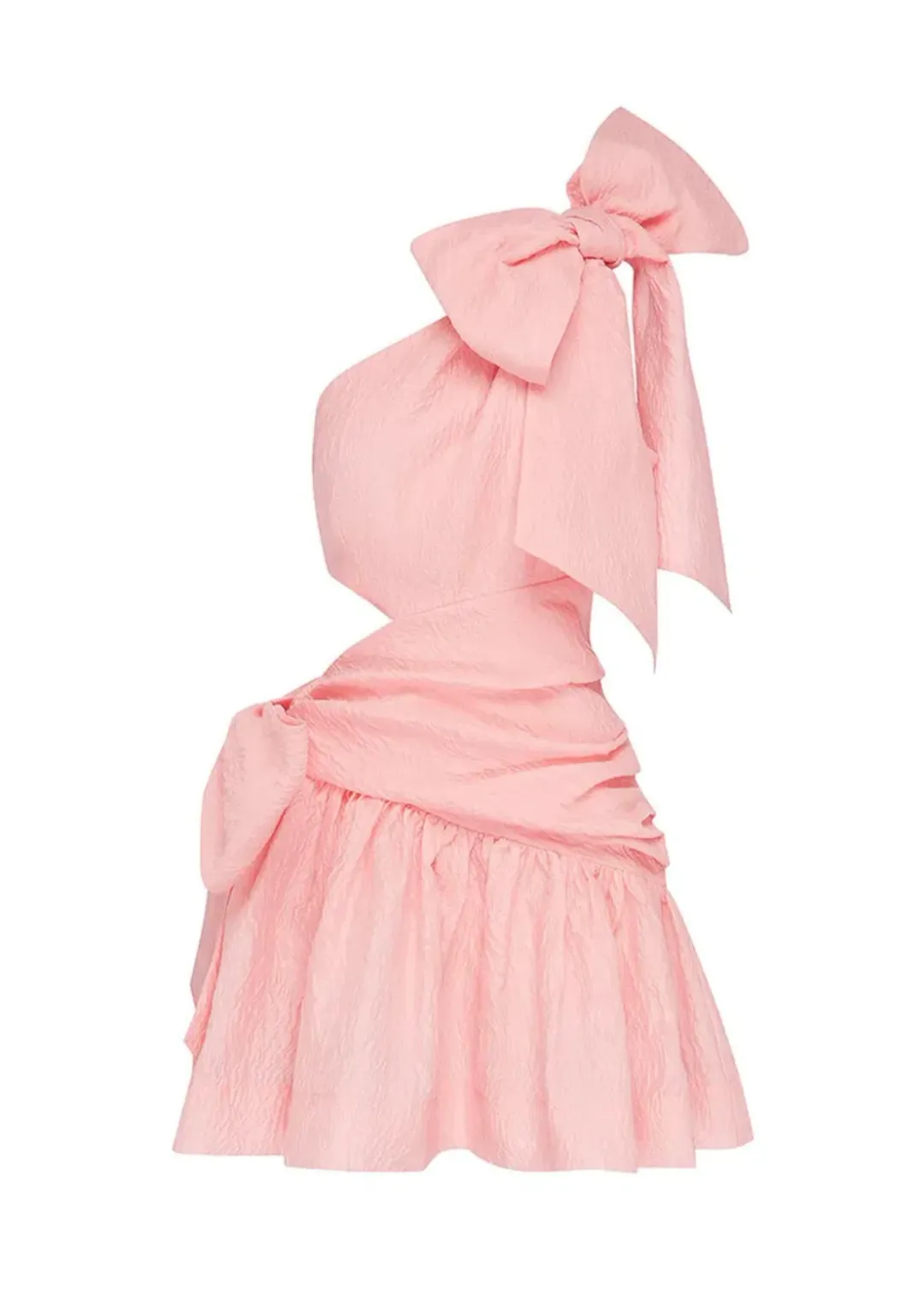 Alémais Aria One Shoulder Mini Dress Pink Size 8 for rent on The Volte - main image