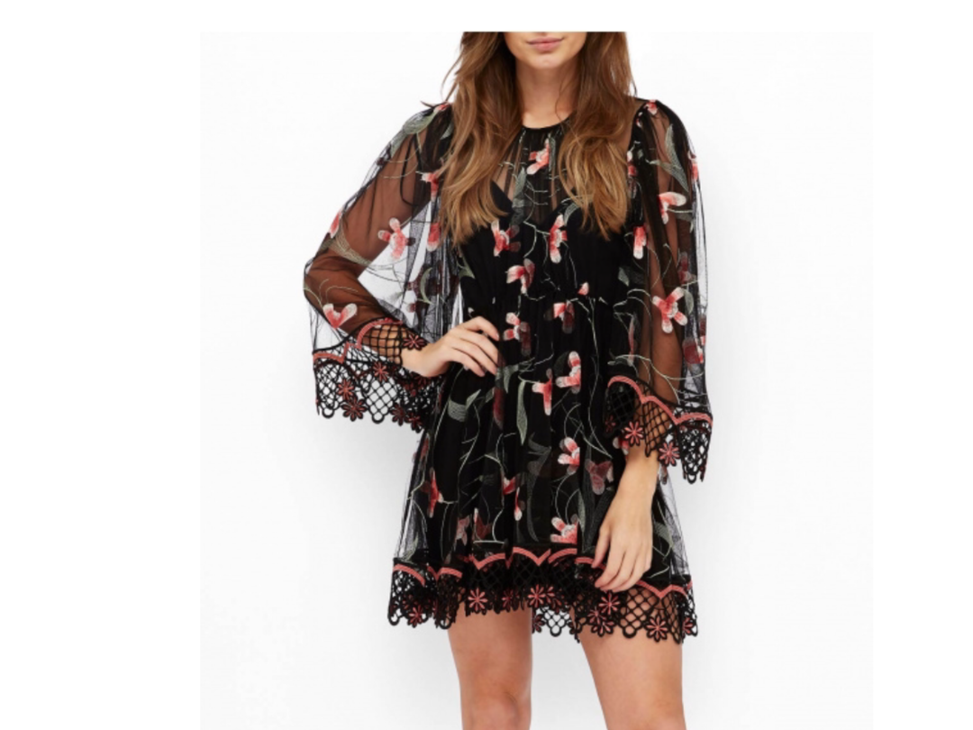 Alice McCall Wish You Were Here Mini Dress in Black Sugar Plum Size 10 for rent on The Volte - main image