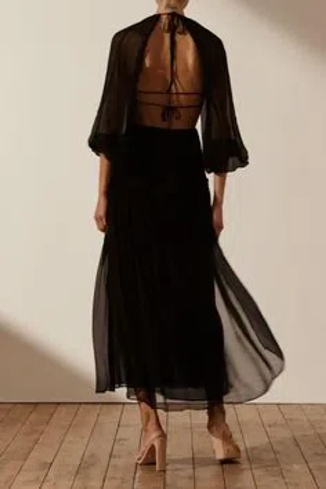 Shona Joy Safira Cut Out Backless Midi Dress Black Size 10 for rent on The Volte - main image