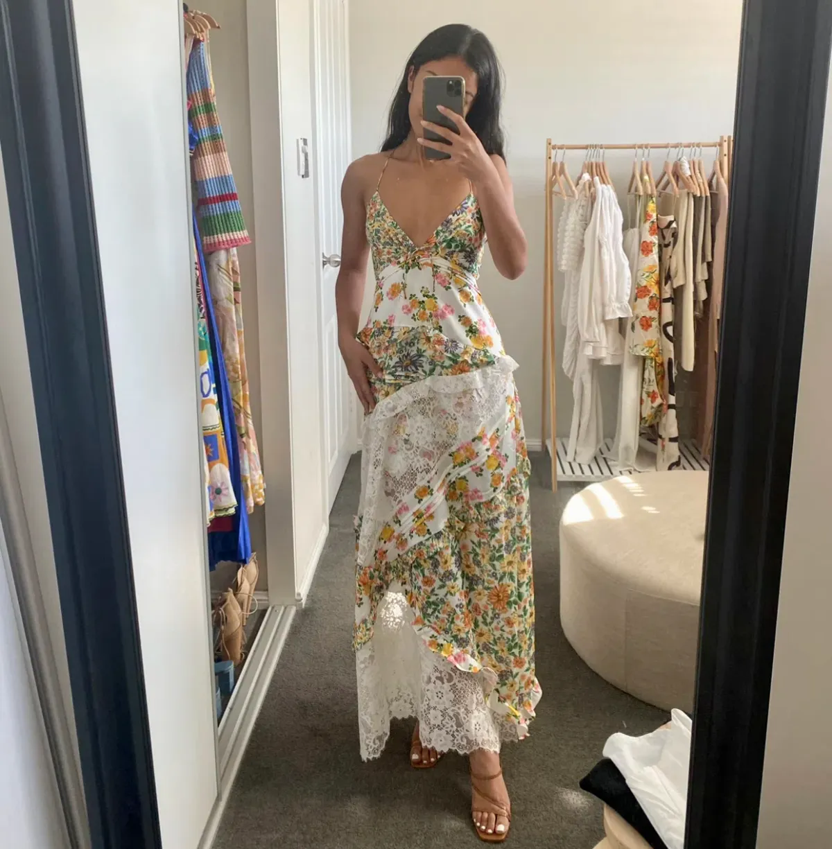 For Love and Lemons Rosalyn Maxi Dress Floral Size 6 - Image 3