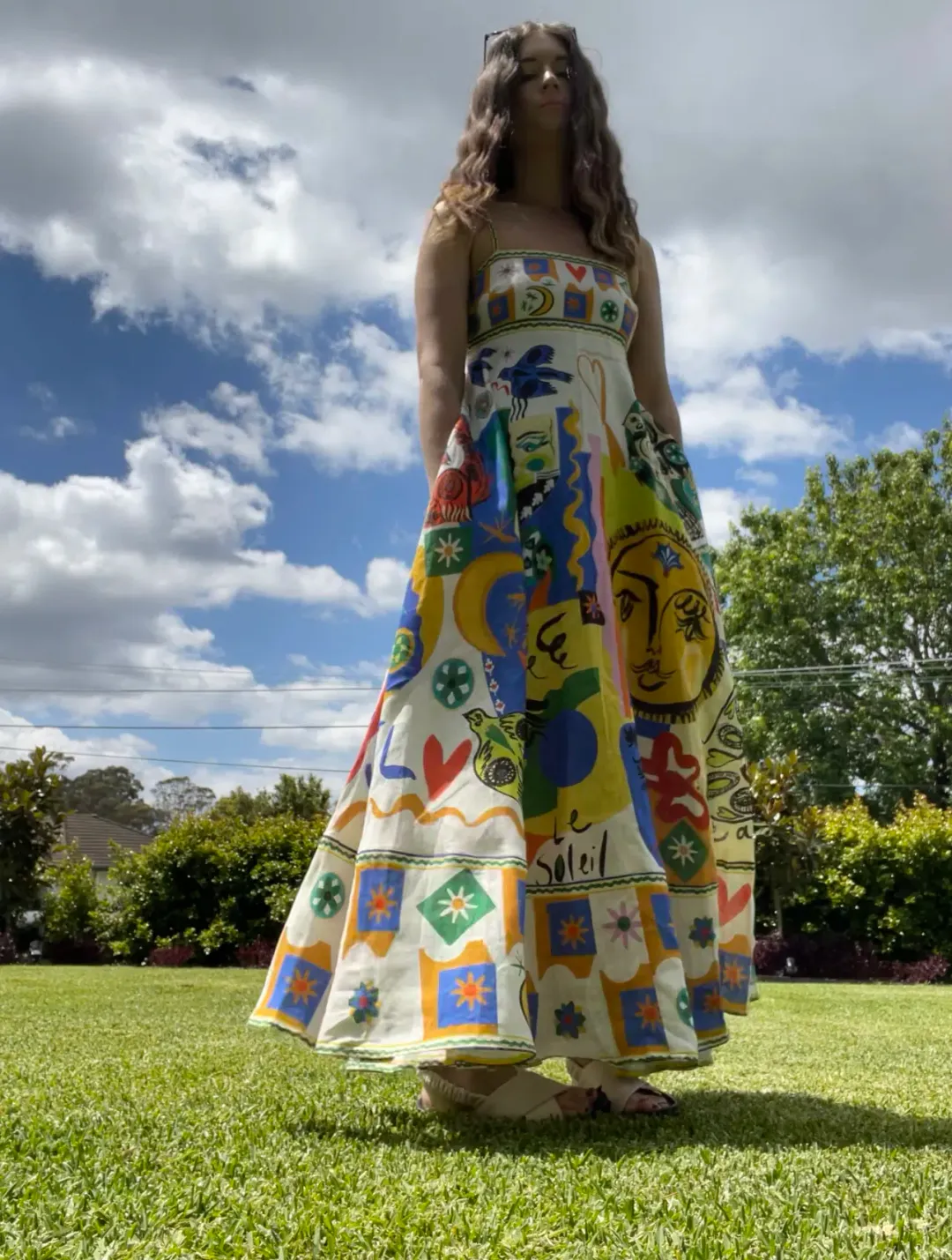 Alemais Soleil Linen Sun Dress Print Size 6 for rent on The Volte - main image