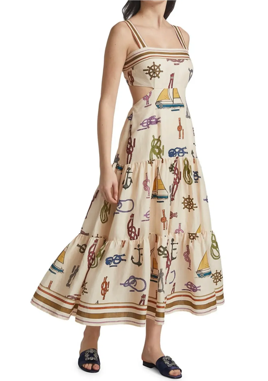 Alemais Ships Ahoy’ Sun Dress Multi Size 6 for rent on The Volte - main image
