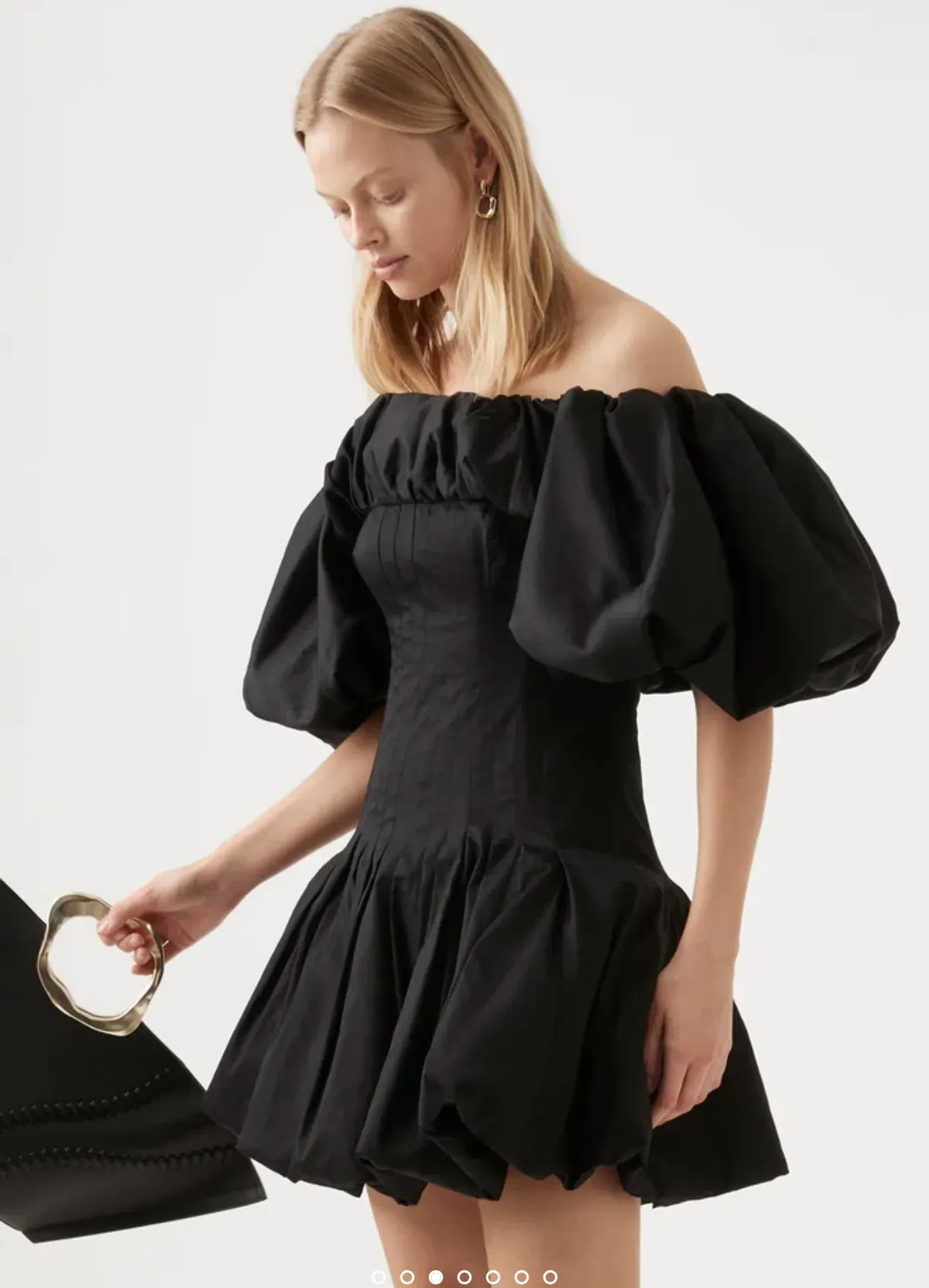 Aje Arles Off the Shoulder Mini Dress Black Size 6  - Image 2