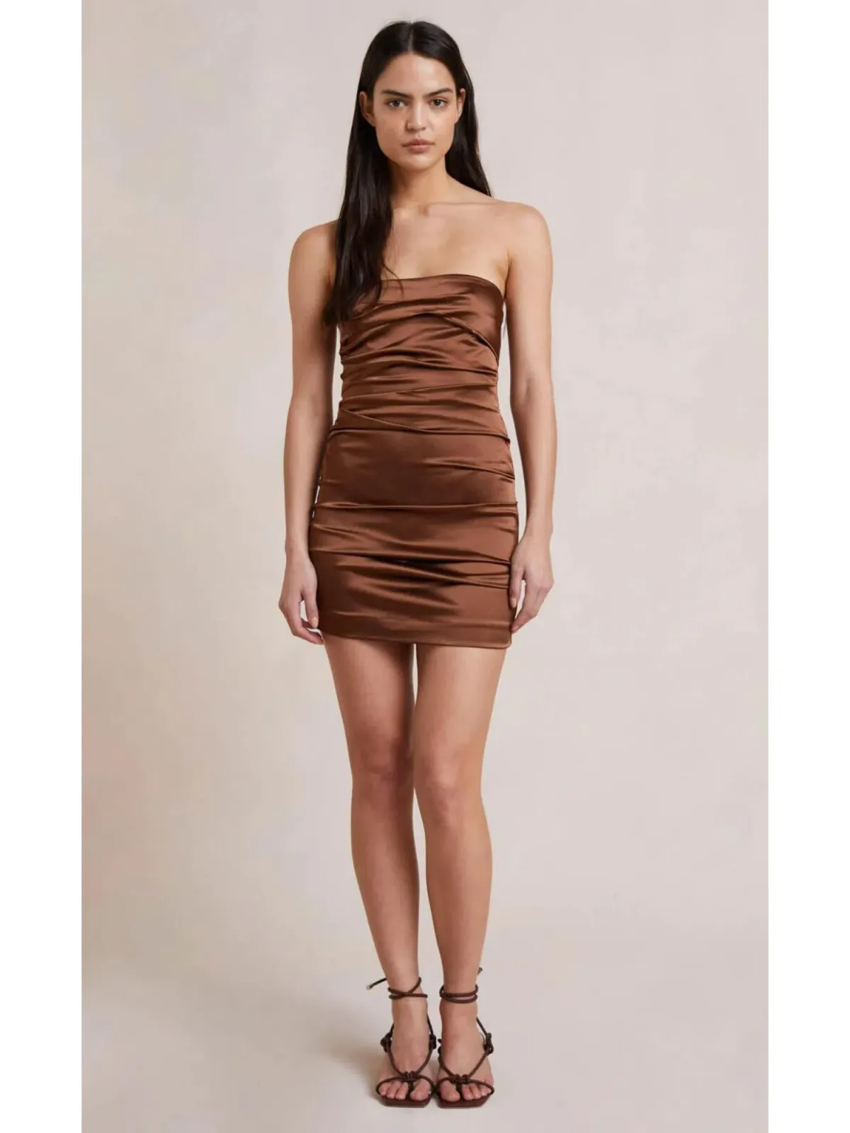 Bec & Bridge Heather Mini Dress Brown Size AU 6 - Image 1