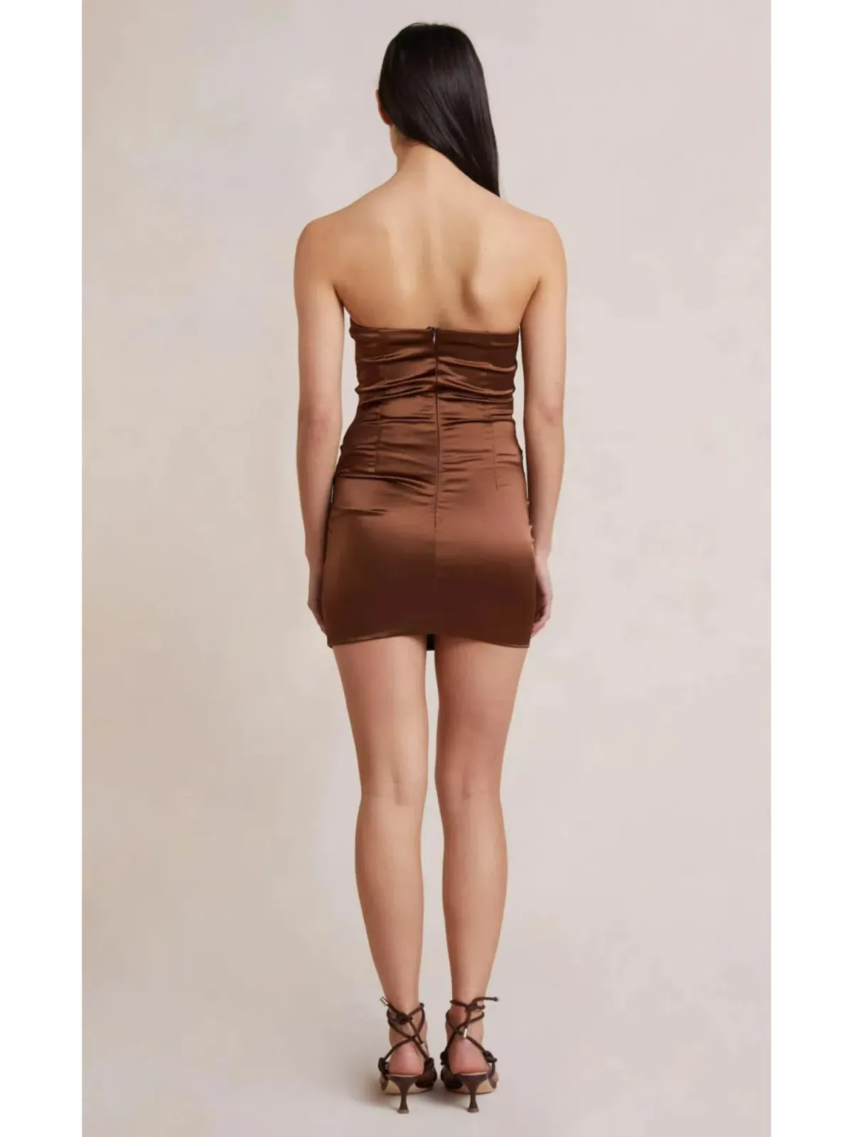Bec & Bridge Heather Mini Dress Brown Size AU 6 - Image 3