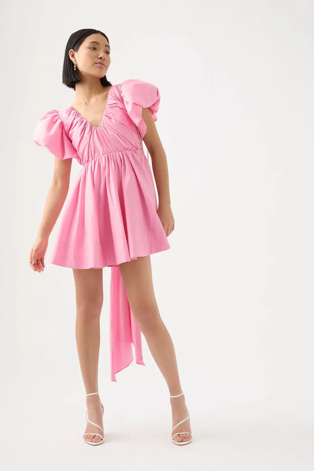 Aje Gretta Bow Back Mini Dress Ballerina Pink Size AU 6 for rent on The Volte - main image