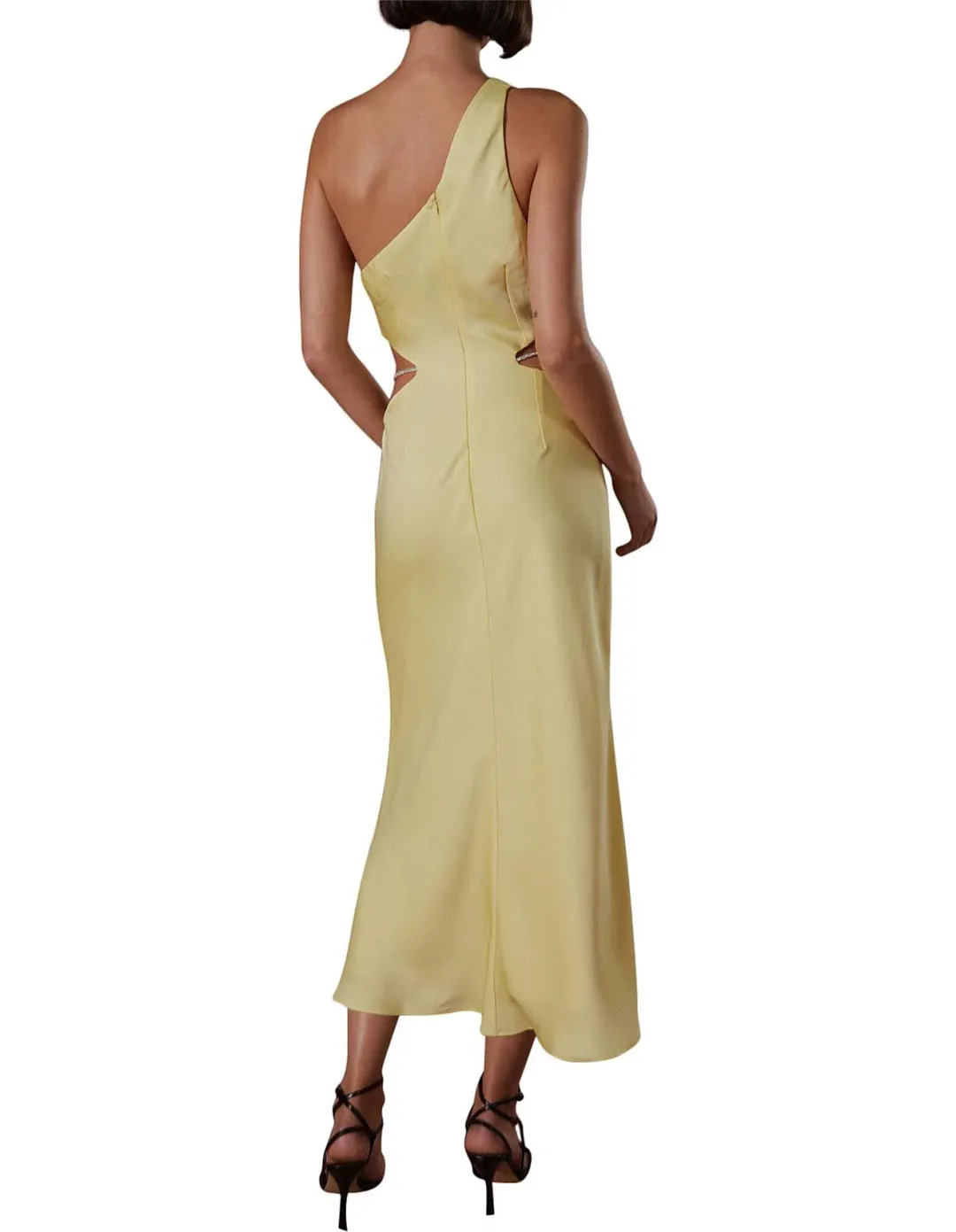 Misha Dimitra Satin Midi Dress Yellow Size AU 10 for rent on The Volte - main image
