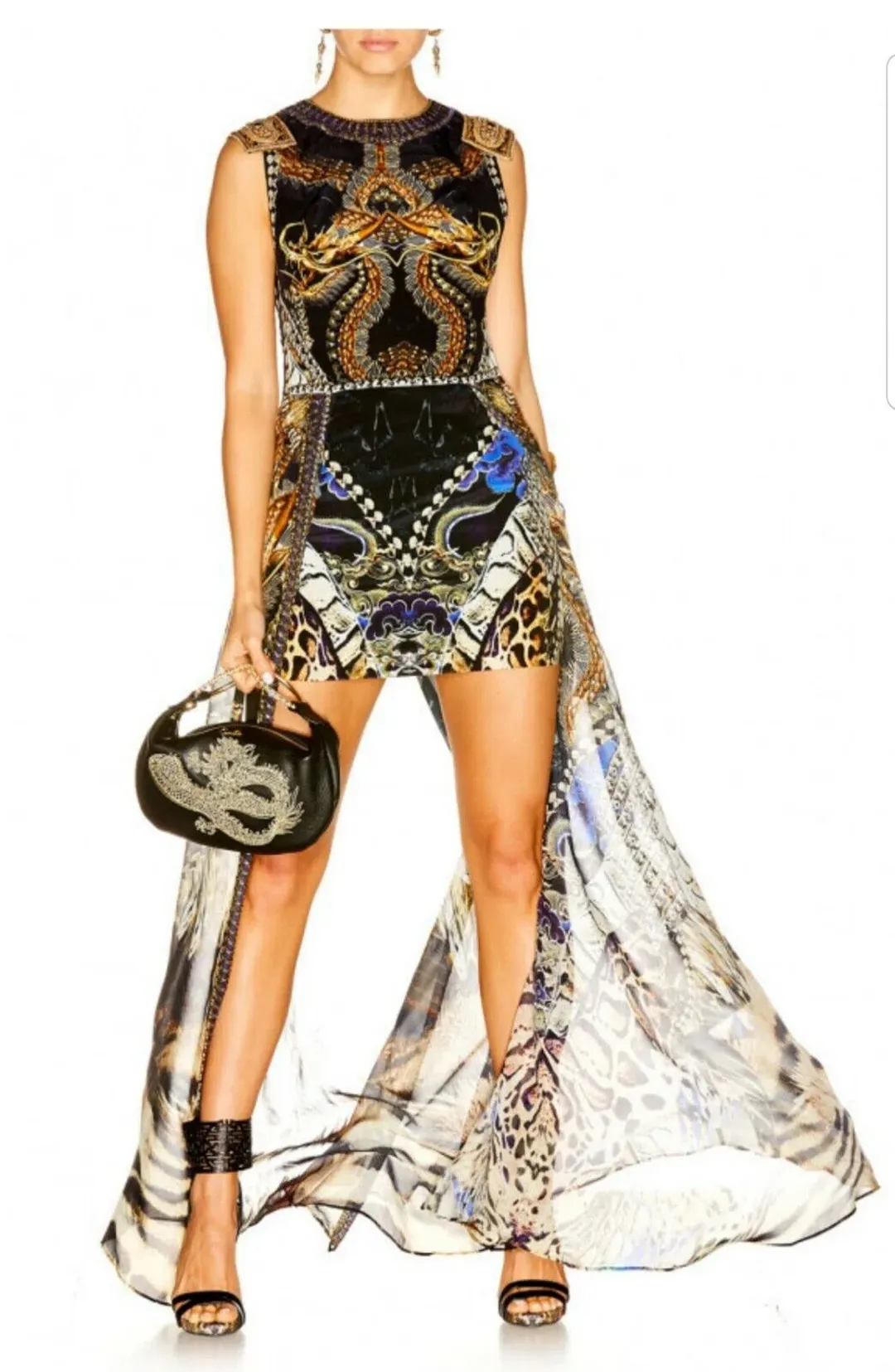 Camilla Dragon Gown Black Size 2 /AU 6 for rent on The Volte - main image