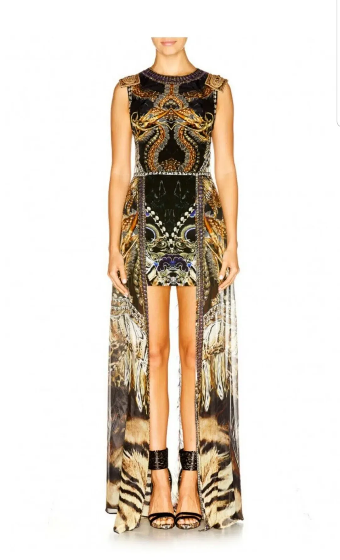 Camilla Dragon Gown Black Size 2 /AU 6 for rent on The Volte - main image