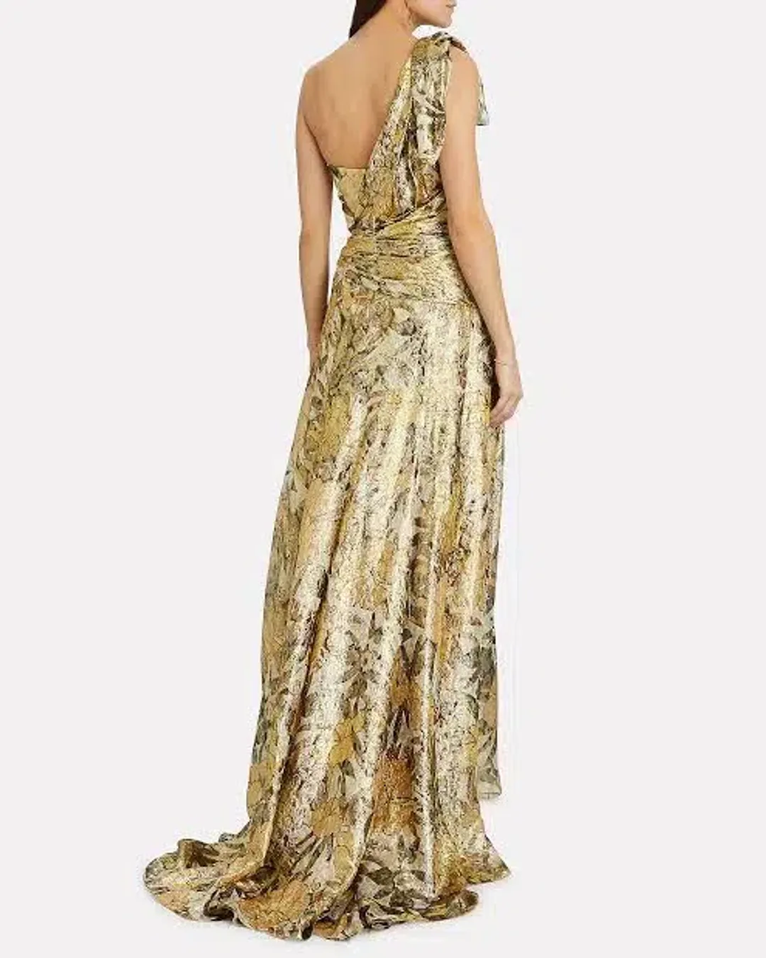Dundas Gold Lame Gown Gold AU Size 6   for rent on The Volte - main image