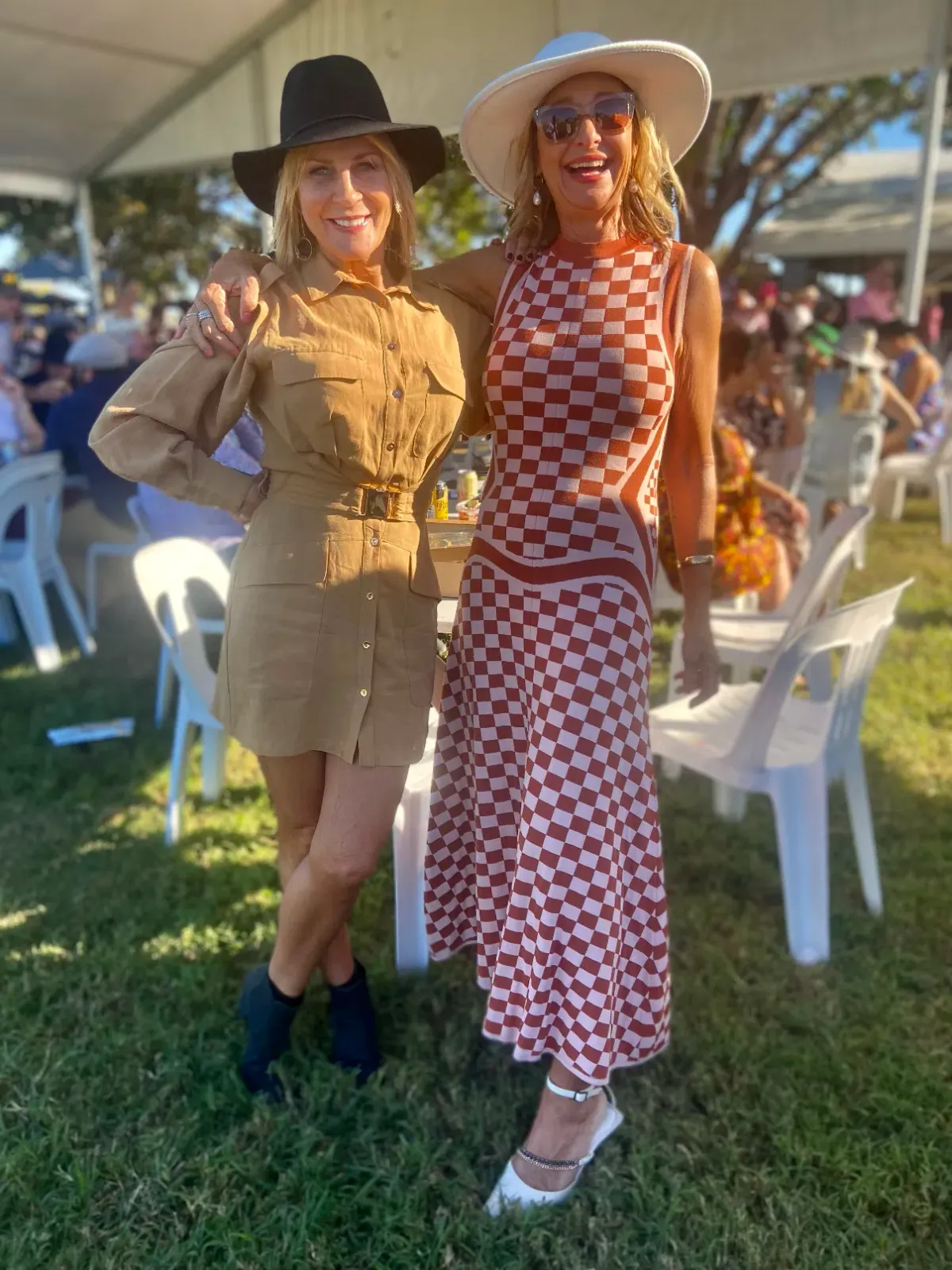 Rachel Gilbert Andres Maxi Dress Check Pink Size M/AU 12 - Image 3