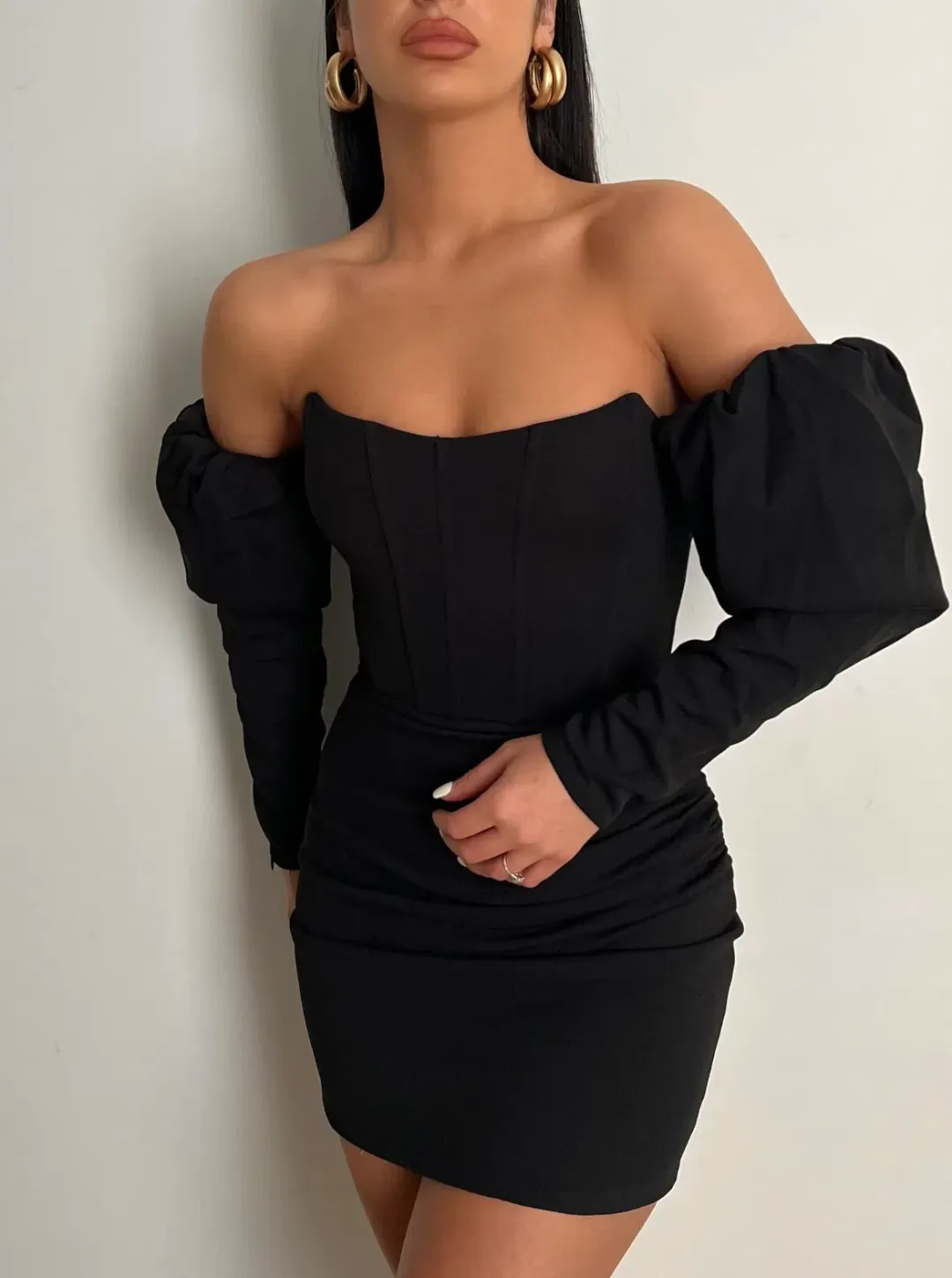 Mélani the Label Valentina Mini Dress Black Size AU 8 for rent on The Volte - main image