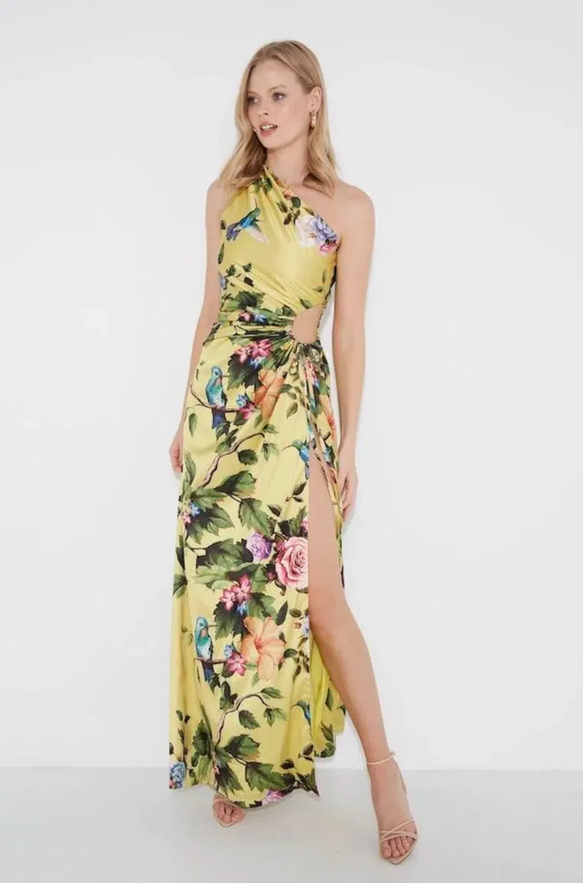 Sonya Moda Nour Royal Botanica Maxi Dress Yellow Floral Size 8 - Image 2