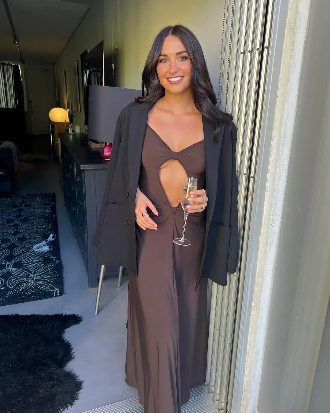 One Mile the Label Sammy Maxi Dress in Cocoa Brown Size M for rent on The Volte - main image