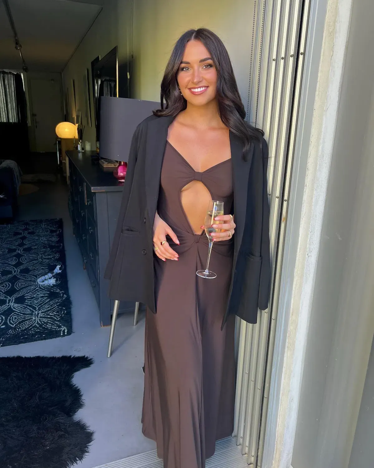 One Mile the Label Sammy Maxi Dress in Cocoa Brown Size M - Image 3