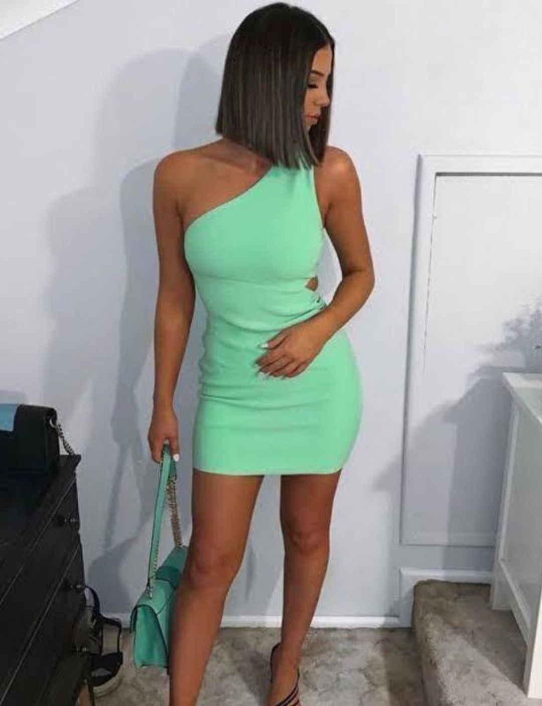 Bec & Bridge Missy Mini Dress Green Size 8 for rent on The Volte - main image