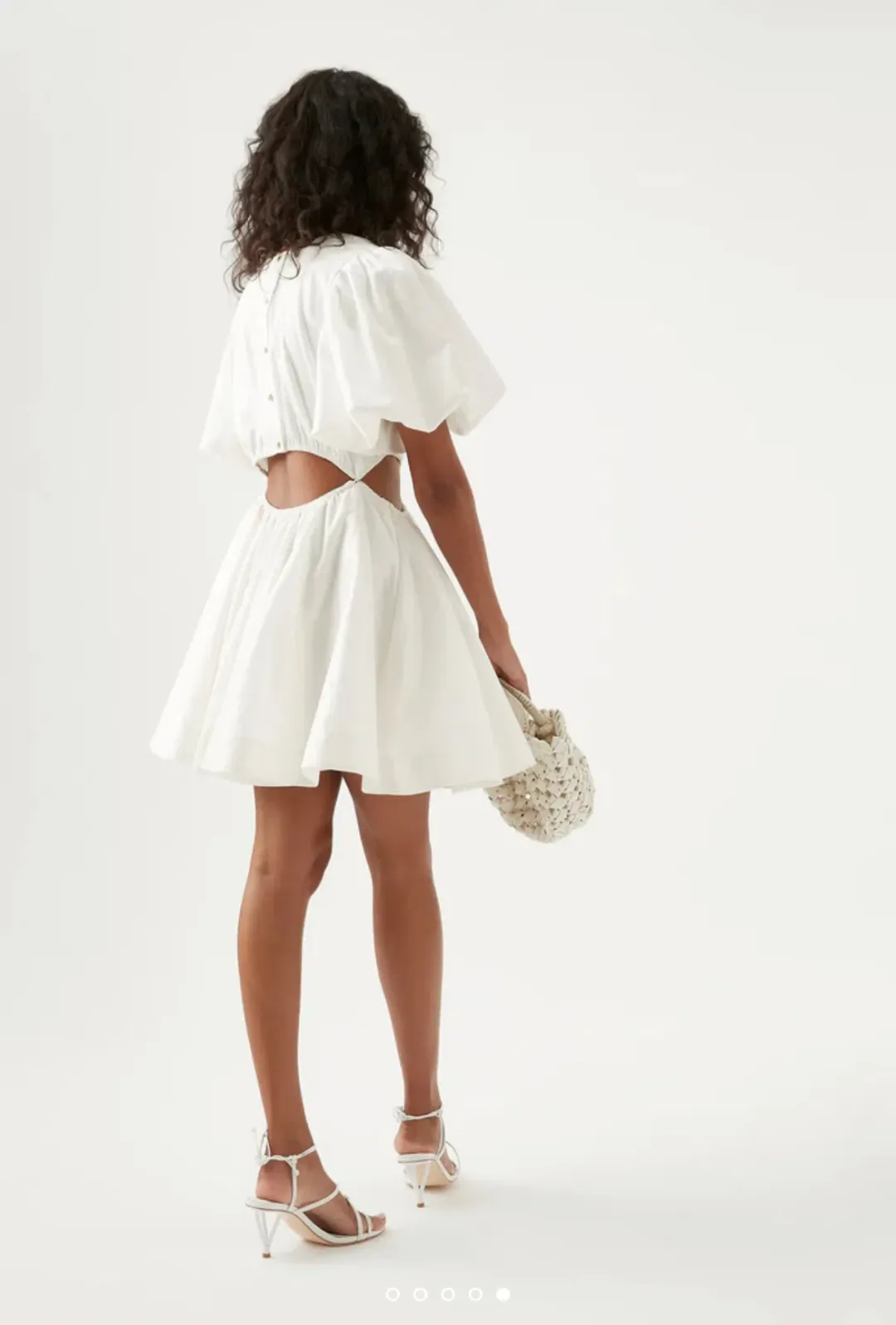 Aje Henriette Cut Out Mini Dress Ivory Size 6 for rent on The Volte - main image