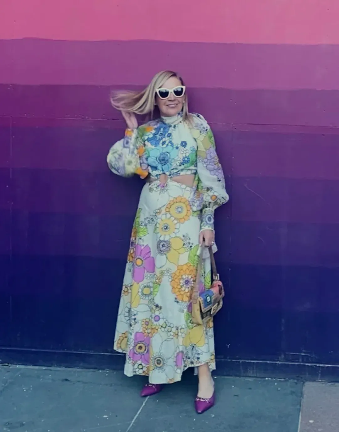 Alemais Farrah Cut Out Midi Dress Print Size 8 for rent on The Volte - main image