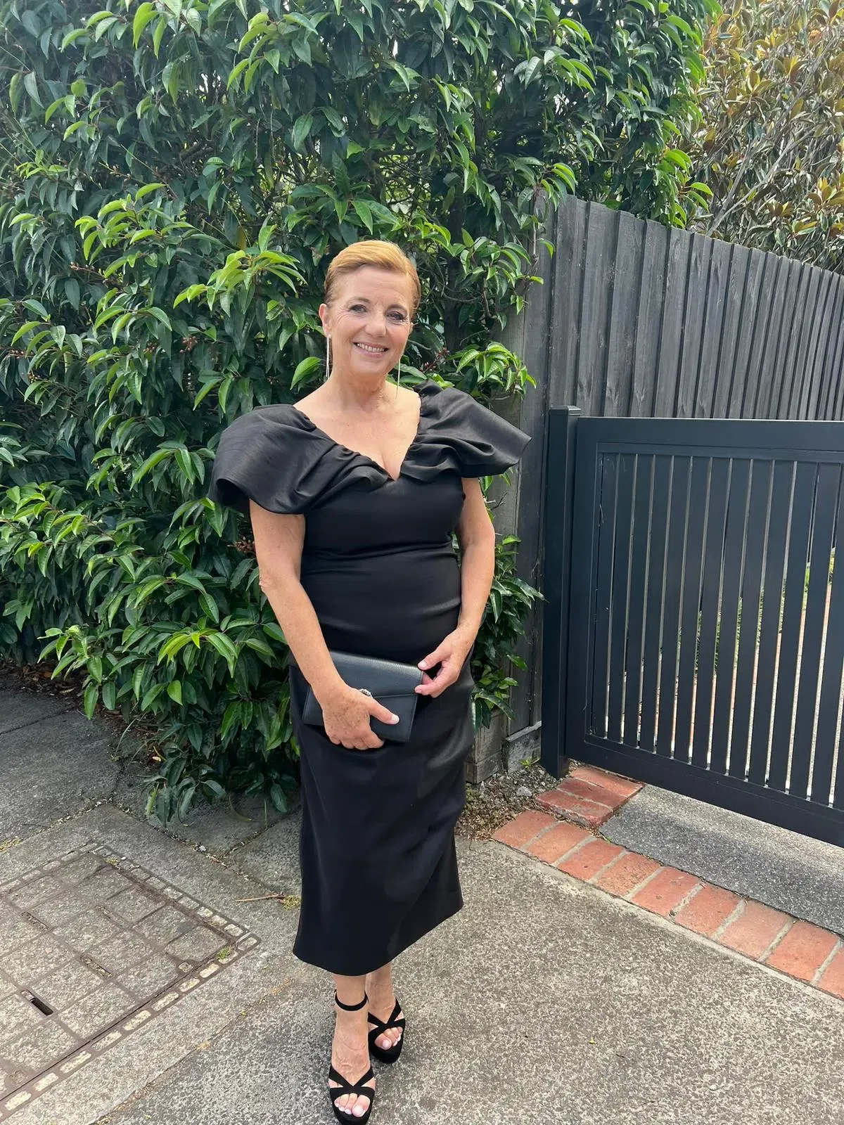 Rachel Gilbert Frey Midi Dress Black Size 14  - Image 1