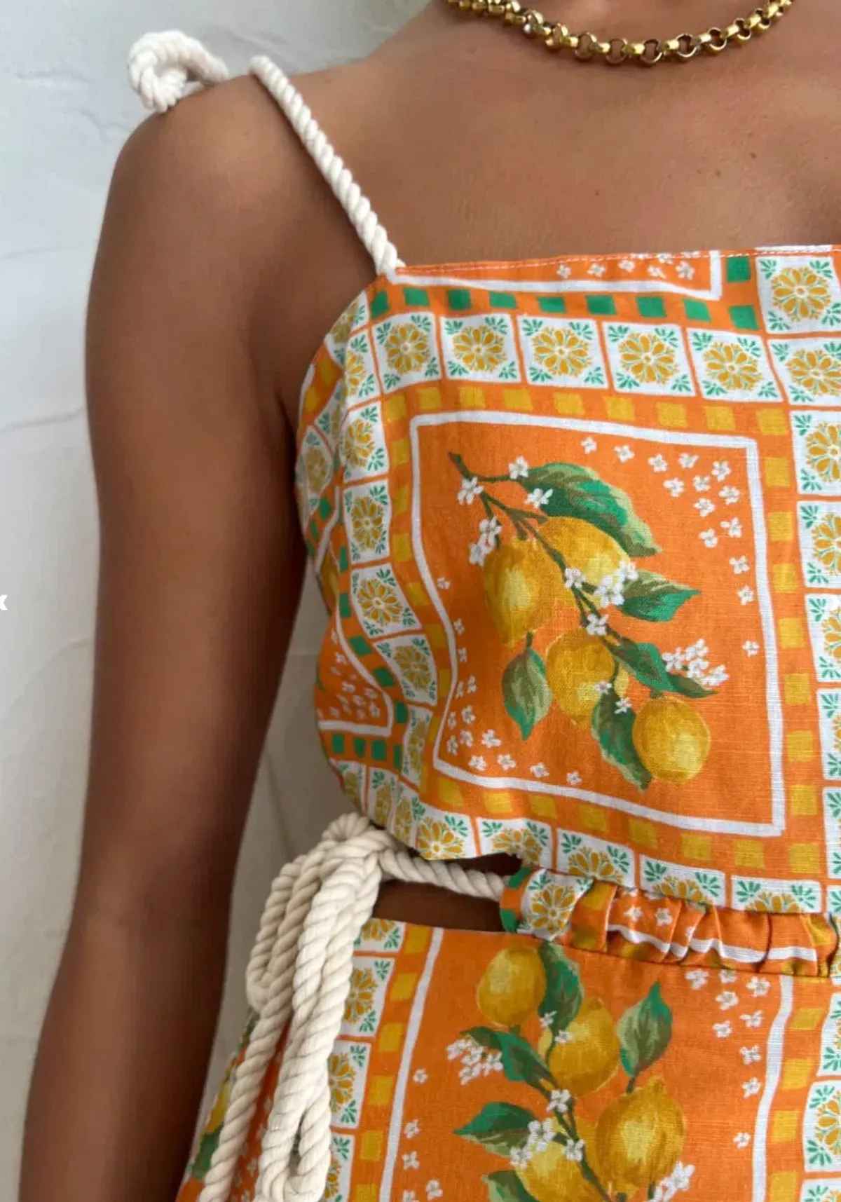 By Nicola Lemonade Tie Maxi Dress in Orange Mosaic Size AU 10 - Image 6