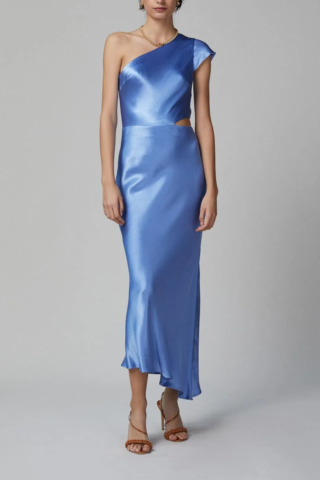 Bec & Bridge Delphine Asymmetrical Midi Dress Blue Size 14 / XL for rent on The Volte - main image