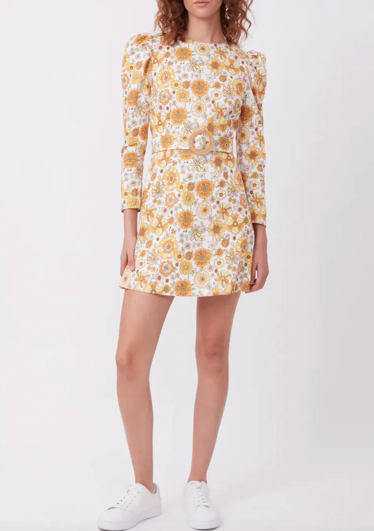 Torannce Edie Mini Dress Vintage Floral Yellow Size AU 8 - Image 1