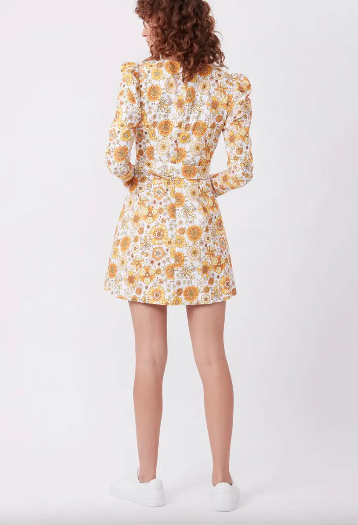 Torannce Edie Mini Dress Vintage Floral Yellow Size AU 8 - Image 2