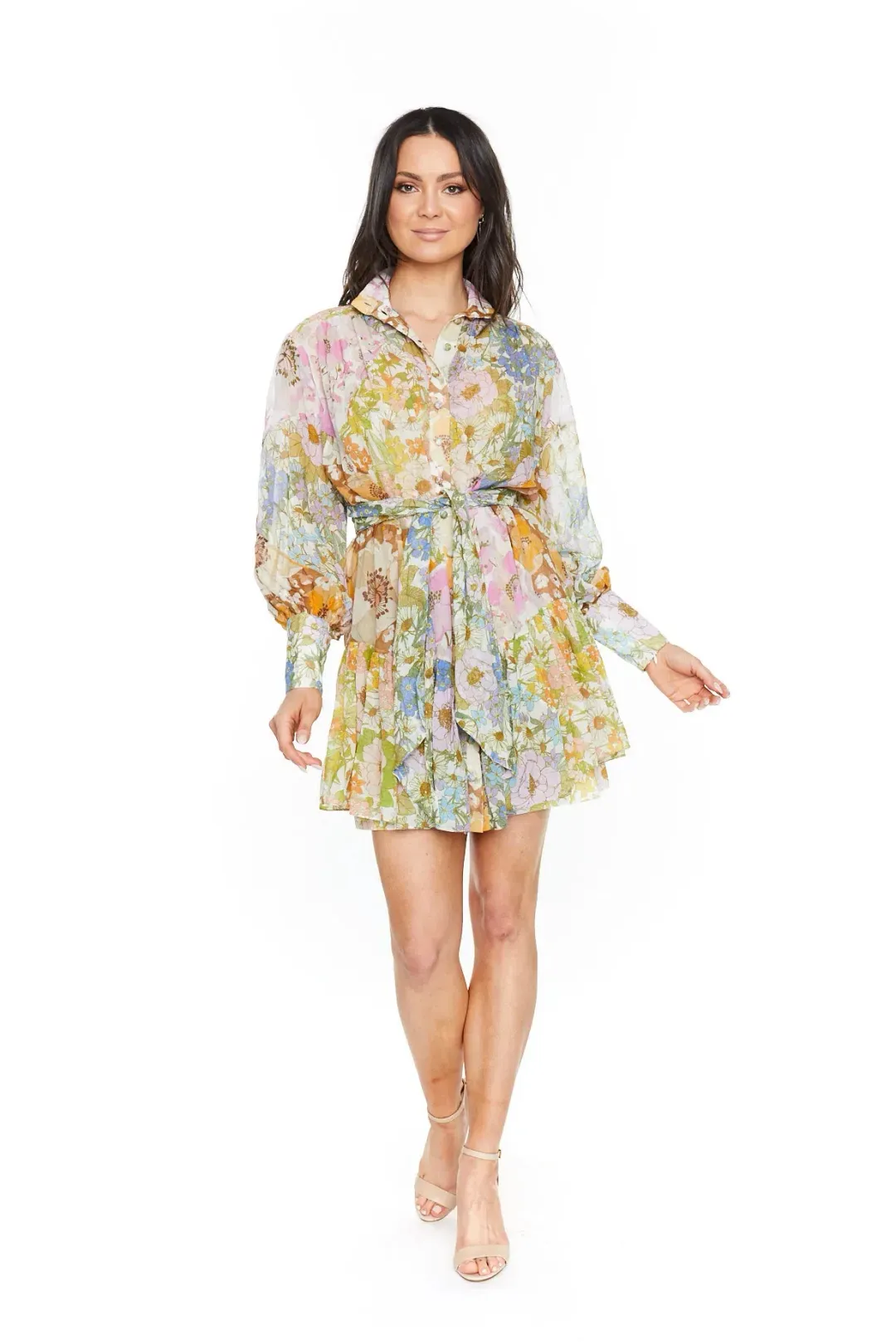Zimmermann Super 8 Lantern Dress Multi color Size AU 8 for rent on The Volte - main image
