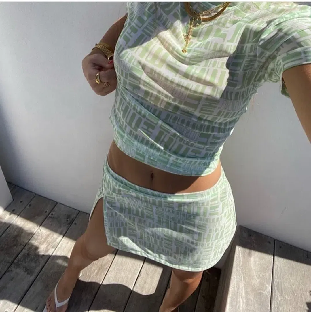 With Harper Lu monogram set pistachio Green Size AU 6 for rent on The Volte - main image