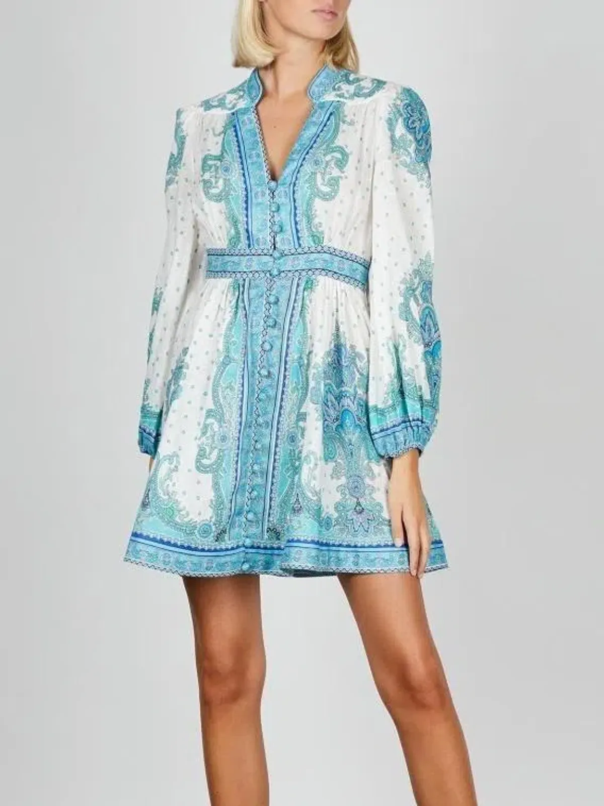 Zimmermann Bells Paisley Mini Dress Blue Size 1 / AU 10 - Image 2