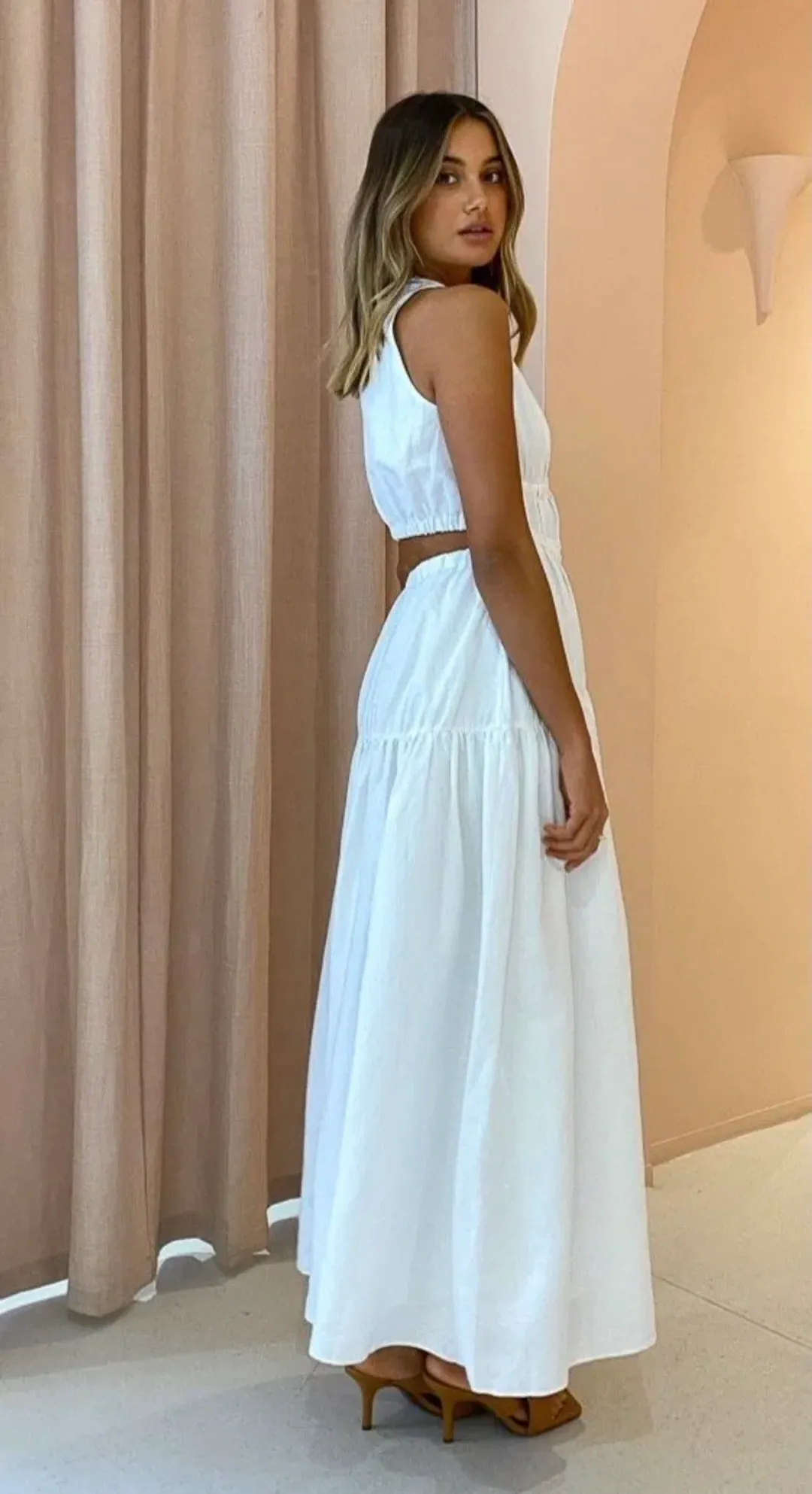 Camilla And Marc Milano Midi Dress White Size AU 6 for rent on The Volte - main image