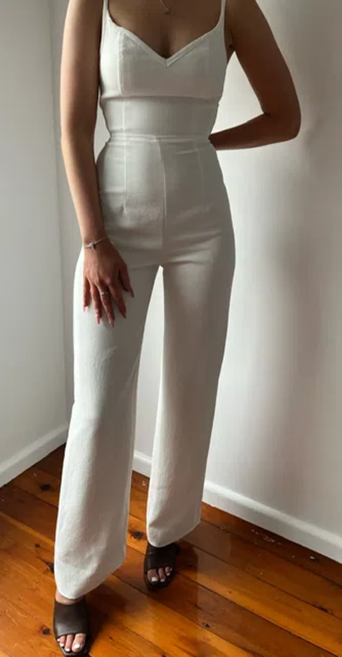Kookai Oyster Panel Jumpsuit White Size AU 6 - Image 1