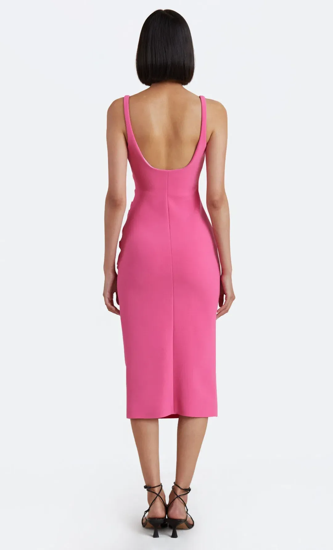 Bec & Bridge Karina Tuck Midi Dress Pink Size 8 / S for rent on The Volte - main image