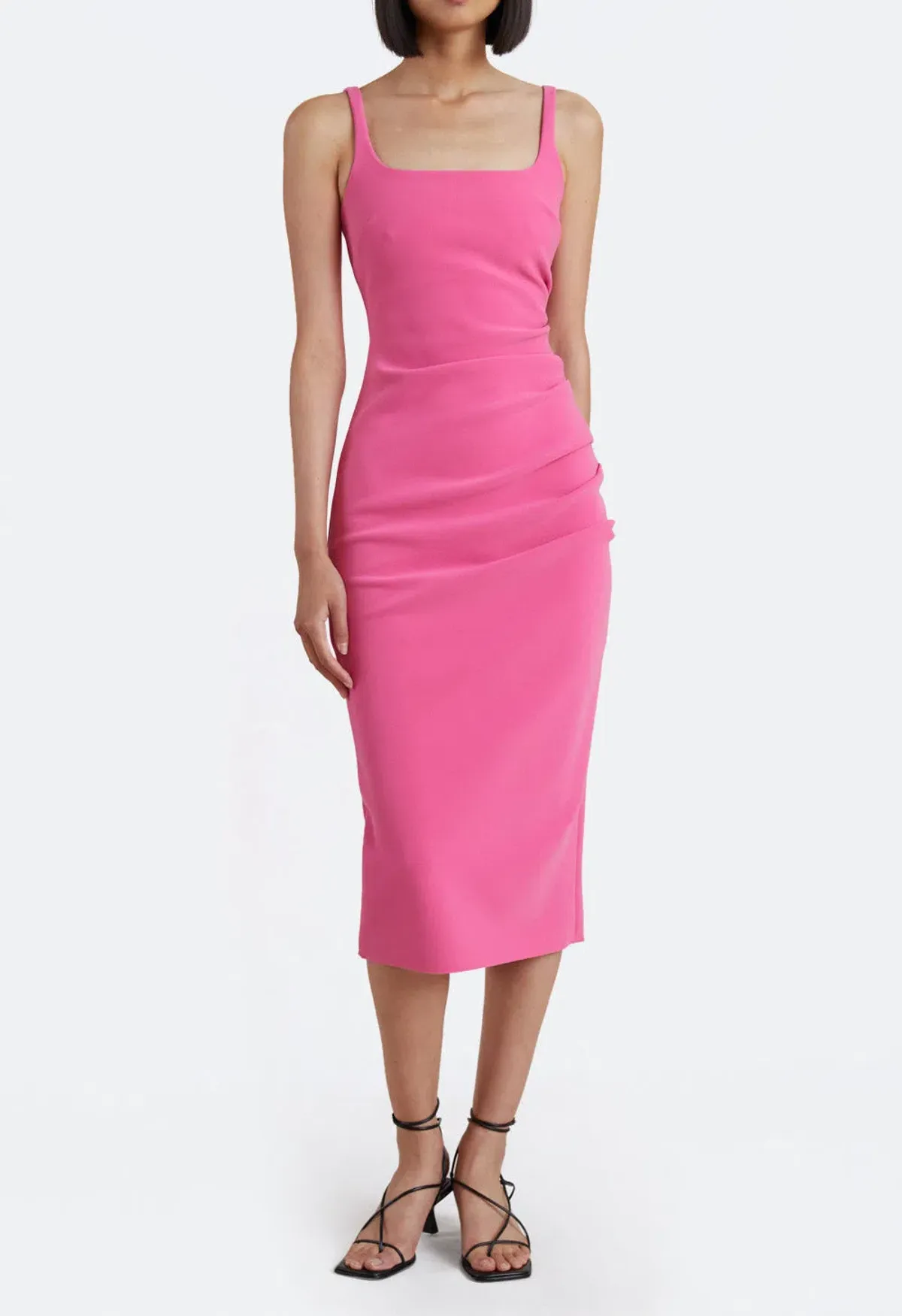 Bec & Bridge Karina Tuck Midi Dress Pink Size 8 / S - Image 3